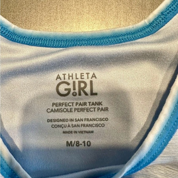 EUC Athleta Girl Perfect Pair Tank Blue RD 288220 Size Medium 8-10 - Picture 2 of 8